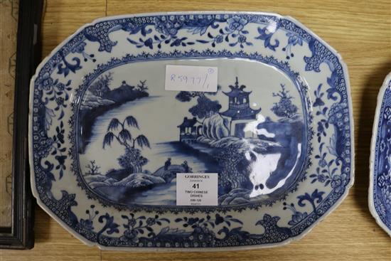 Two Chinese Export dishes largest diameter 33cm